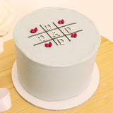 Ninos Dad Tic-Tac-Toe Cake & 15 White Roses Vase