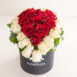 Flowrista Timeless Red & White Rose Box