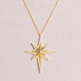 FelizModa North Star Zircon Necklace – Gold-Plated Silver