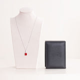 Markiz Thai Silver Platinum-Plated Red Zircon Necklace