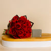 Police Wallet & Bouquet of 15 Red Roses - A Luxury Gift for Him