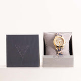GUESS Ladies Leopard Gold Tone Watch & Revival Roses Bouquet