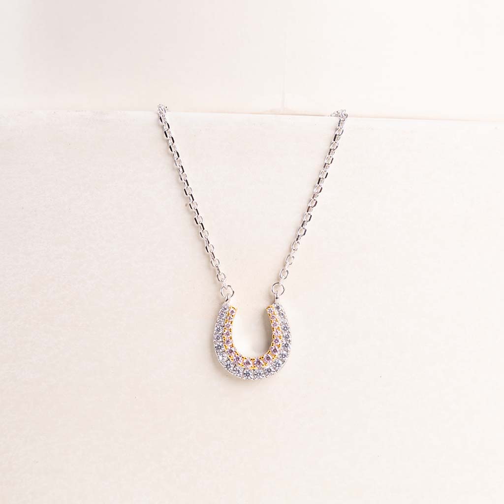 Markiz Platinum-Plated Zircon Pendant Necklace & Red Roses Bouquet