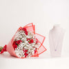 Markiz Platinum-Plated Zircon Pendant Necklace & Baby Rose Mix Bouquet