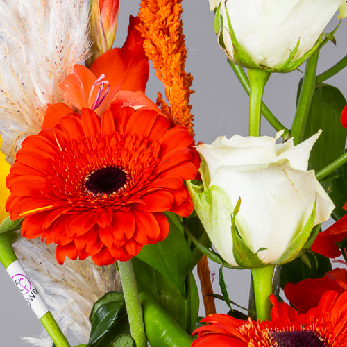 Sultan Vase with Roses, Gerbera & Lilies