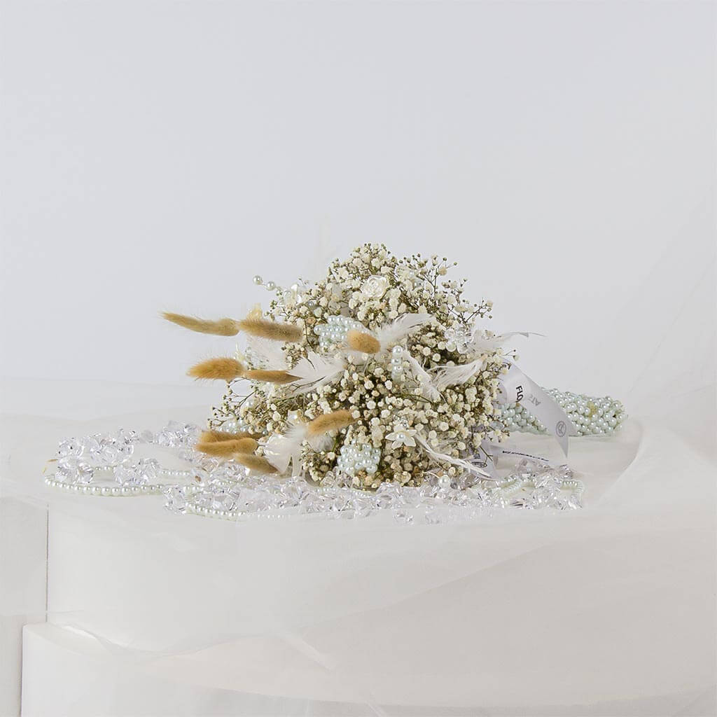 White Radiance Hand Bouquet – Baby’s Breath