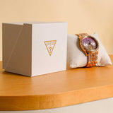 Guess Gold And Rhinestone Multifunction Watch | 15 Red Rose