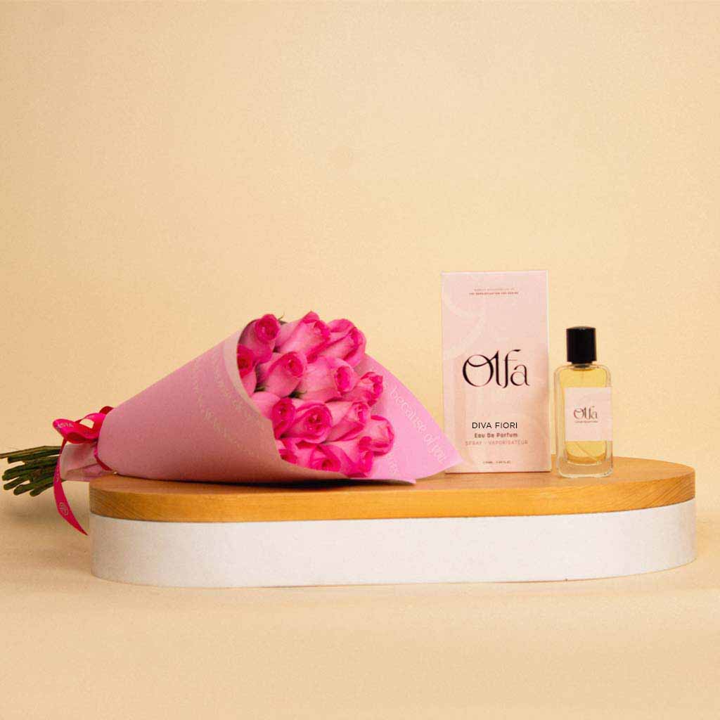 Olfa Diva Fiori Perfume | Bouquet of 15 pink flowers