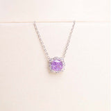 Markiz Platinum-Plated Zircon Pendant Necklace & Baby Rose Mix Bouquet