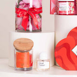 Bubblzz Strawberry Care, Chocolate, Perfume, Candle & Pink Roses Bundle