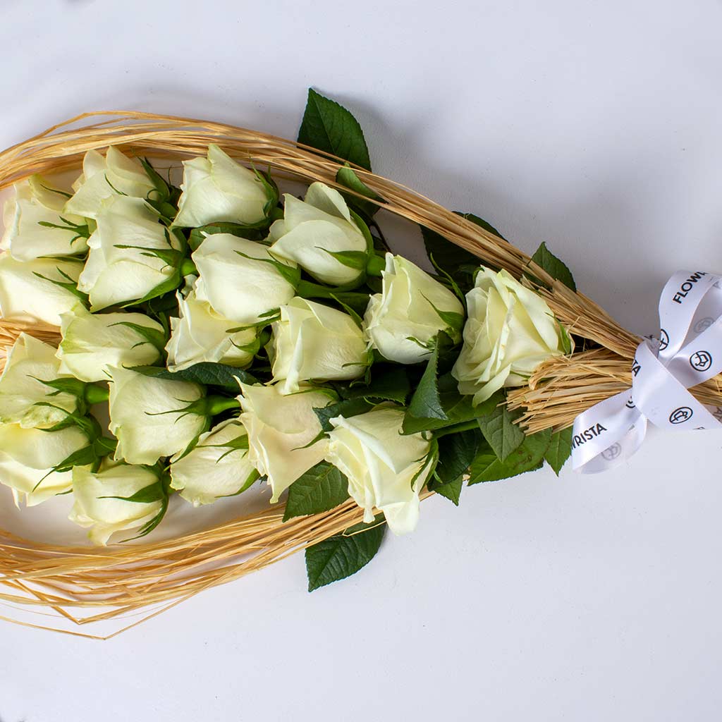 White Roses Heart-Shaped Bouquet
