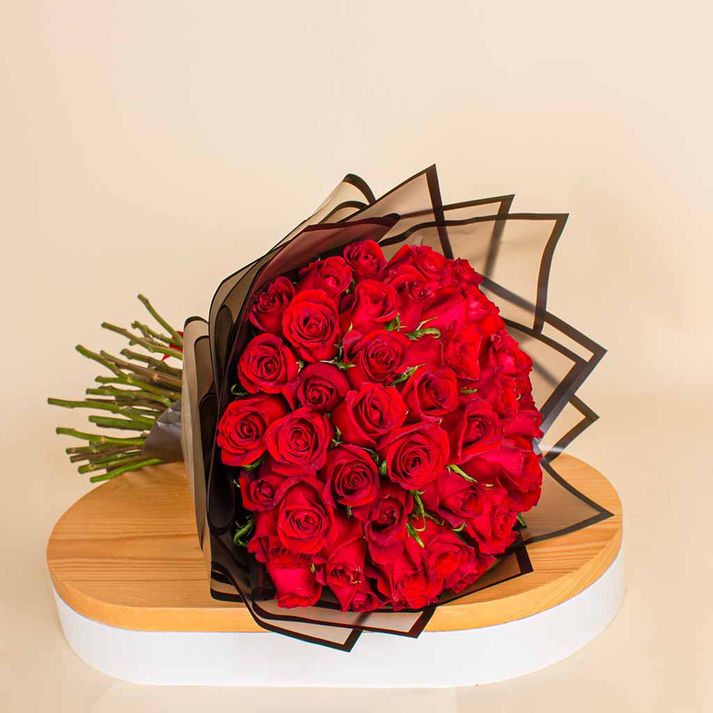 Passion in Fifty Bouquet of 50 Red Roses - Symbol of Passion & Loved Roses | 50 Red Rose