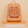 Pavo Laptop Bag with Floral Embroidery - Beige
