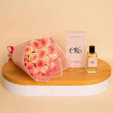 Olfa Signora Rossa Perfume with 15 Pink Roses