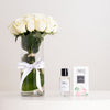 Areej Rose Centifolia Perfume 50ml & White Roses Vase
