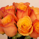 Sunset Ember Vase - 20 Orange Roses