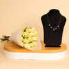 Markiz Blue Opal Water Necklace And 15 White Roses