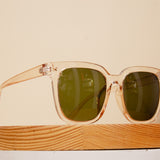 Sedrak Sunglass | Clear Frame with Green Lenses 15 Orange Roses Vase