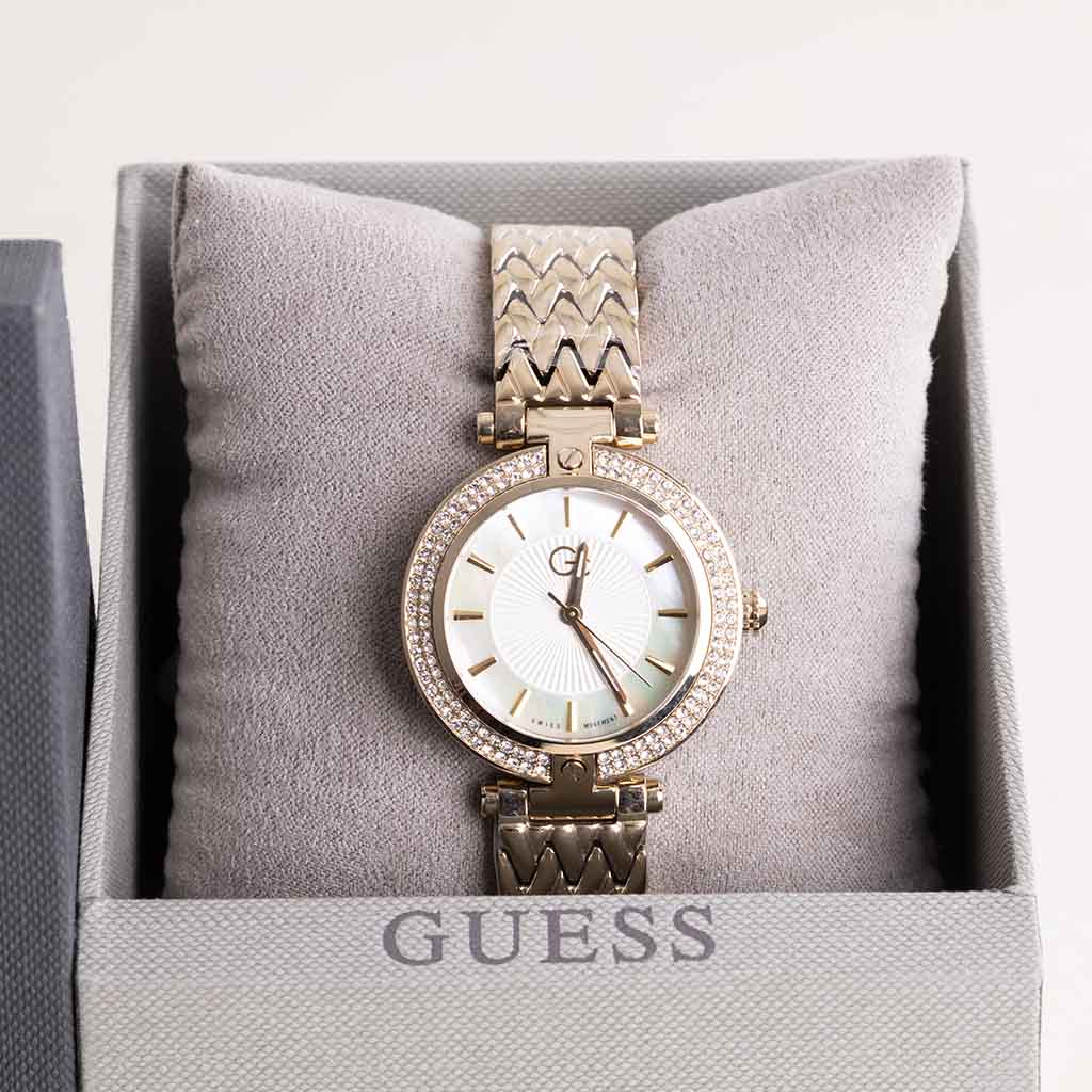 Guess Analog Watch for Women - Yellow Gold W1209L2