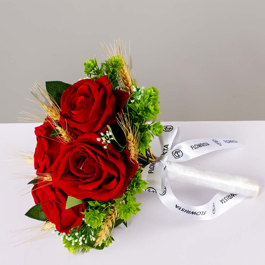 Artificial Red Wedding Bouquet