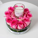 Pink Roses Vase & Zaha Home Candle