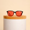 Sedrak Sunglass | Black Frame with Red Lenses