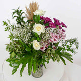Chic Floral Vase - White & Purple