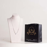 Square pendant with side multiple zircon stones silver necklace