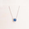Markiz Thai Silver Platinum-Plated Blue Zircon Necklace
