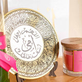 Flowrista | White Flower Vase with Candle & Golden Mother’s Shield