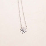 Felizmoda Sparkle Flower Pendant Silver-Tone Necklace