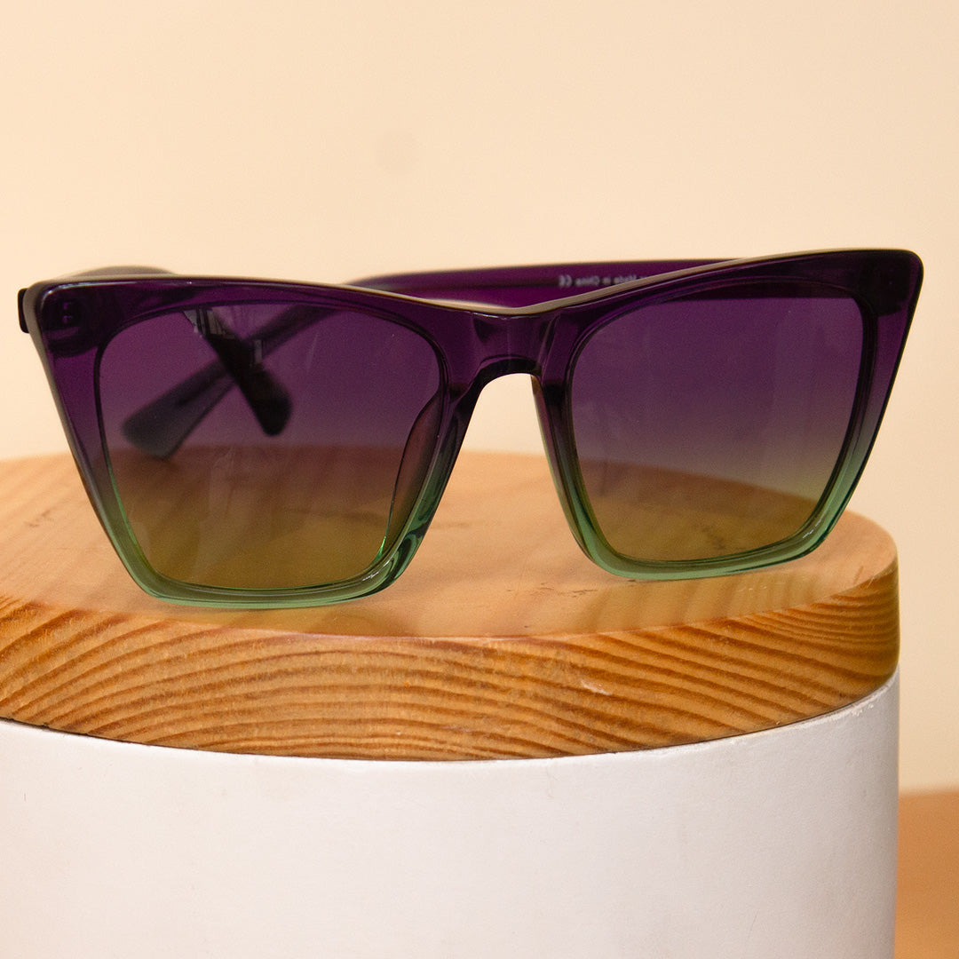 Sedrak Gradient Frame Sunglass – Purple & Green