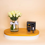 Fragrance & Fabric Stronger With You – For Men & White Roses Vase