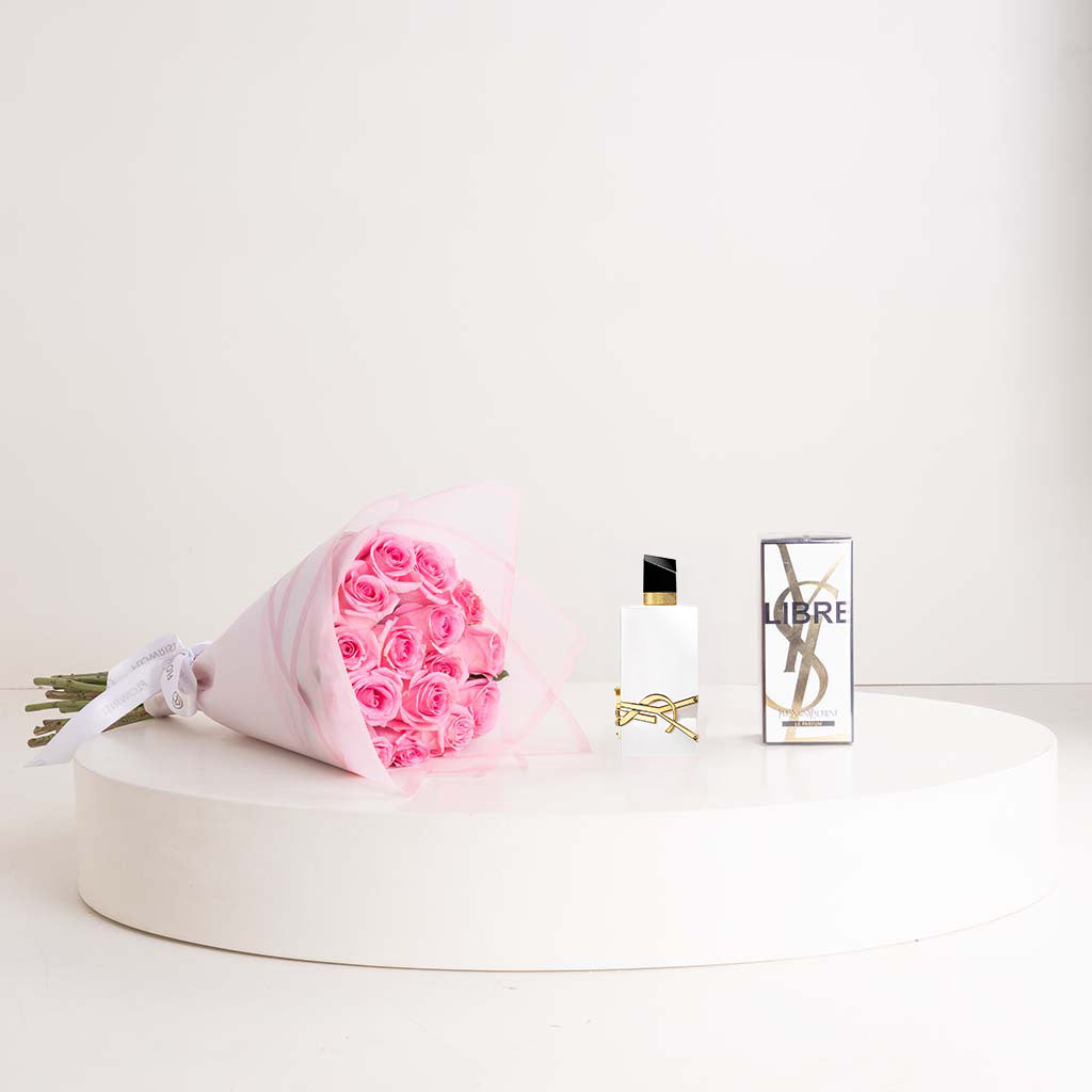 YSL Libre L’Eau Nue Eau de Parfum 90ml & 15 Revival Roses Hand Bouquet