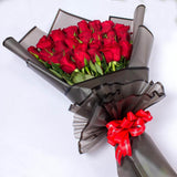 Chic Red Roses Bouquet with Stylish Wrap