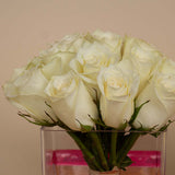 Mother’s Golden Shield –20 White Flowers Vase