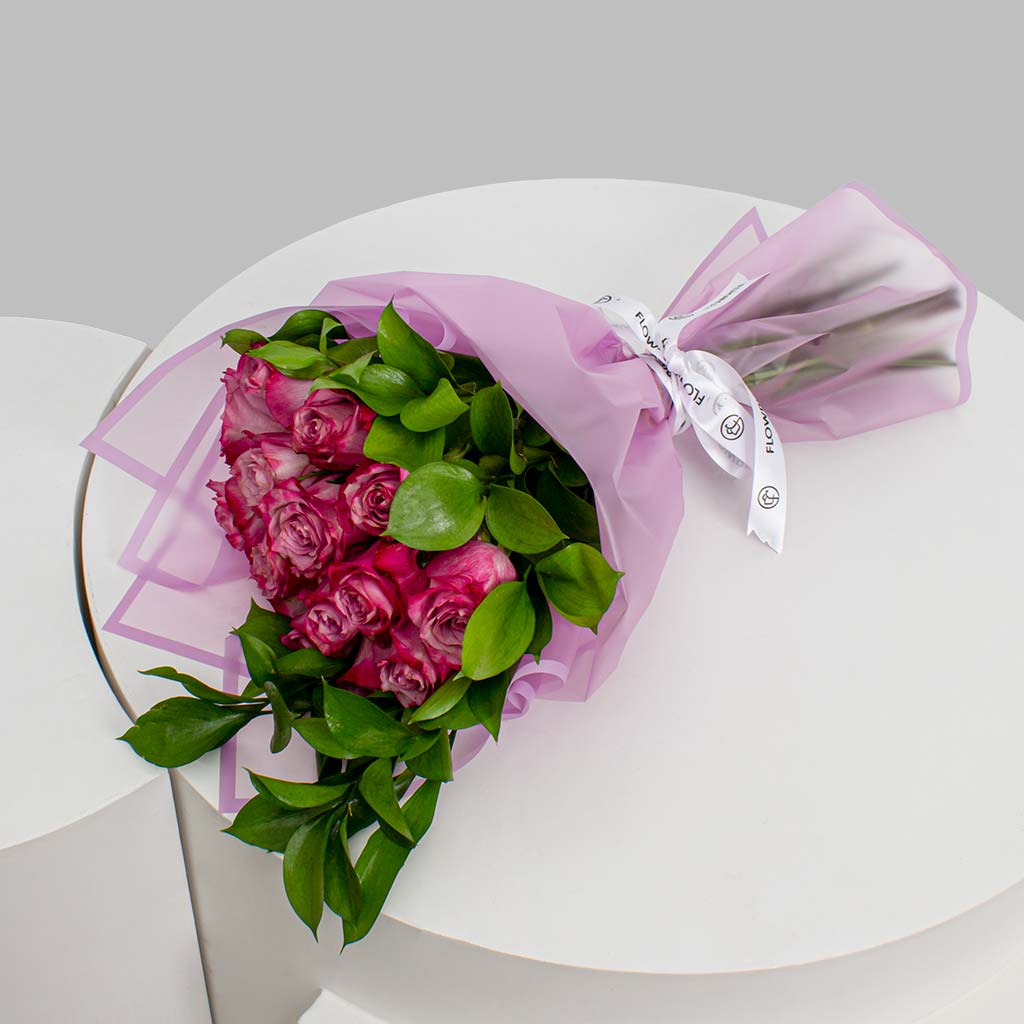 Deep Purple Roses Hand Bouquet