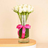 White Flower Vase | 15 Rose