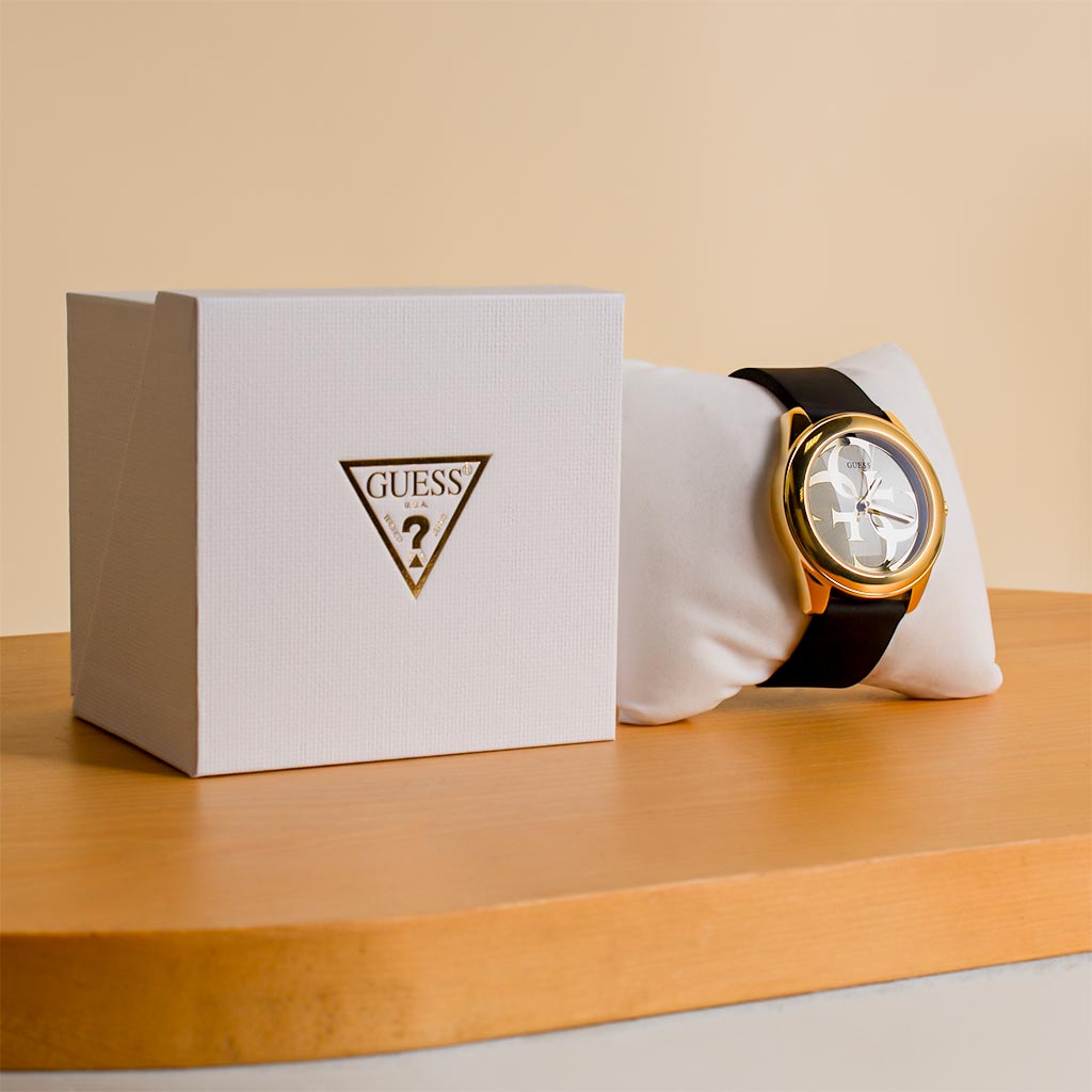 GUESS G-Twist Watch - Gold & Black Elegance