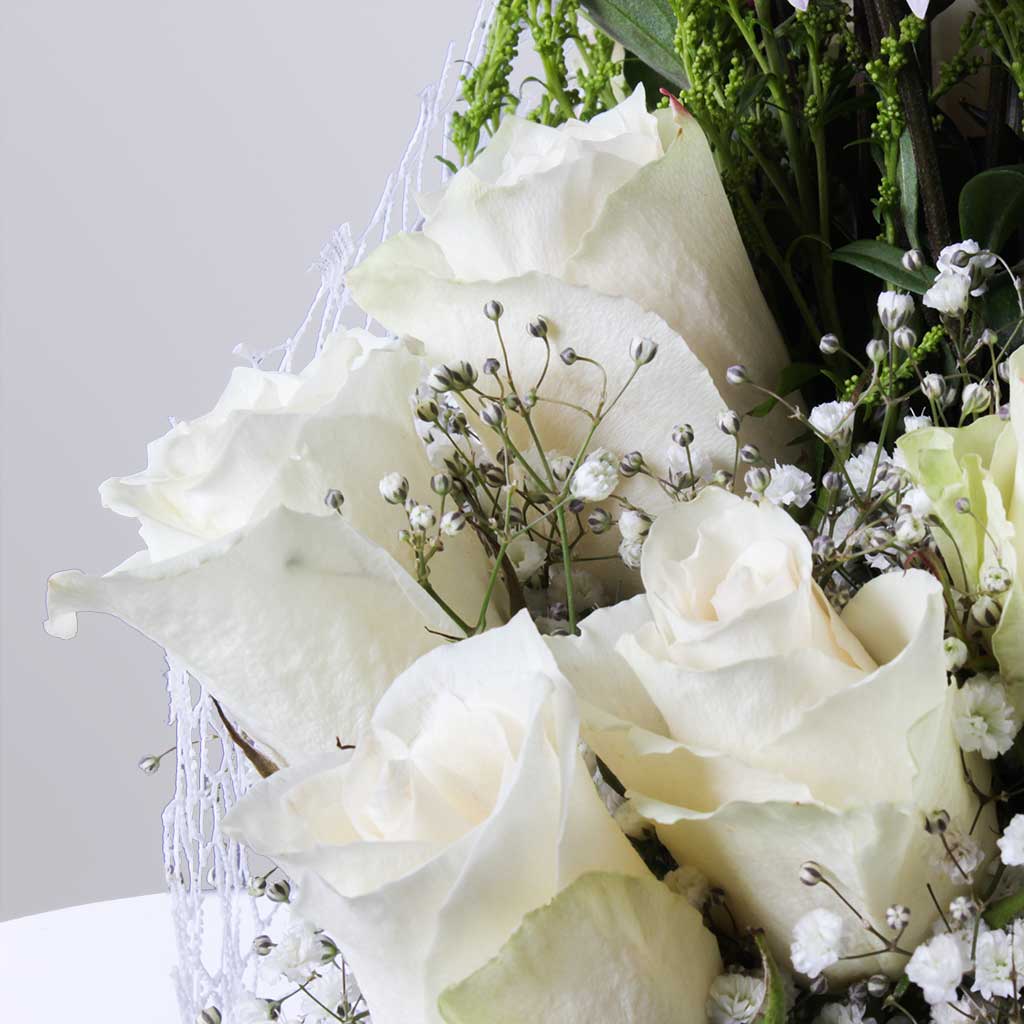 Romantic White & Purple Blooms Bouquet