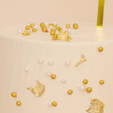 Ninos Golden Celebrations Cake & 15 White Roses Vase