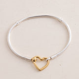 Pandora Moments Gold Plated Silver Heart Closure Snake Chain Bracelet & Red Roses Bouquet
