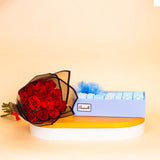 Passionelle Chocolate Baby Boy 1kg & Red Roses Bouquet