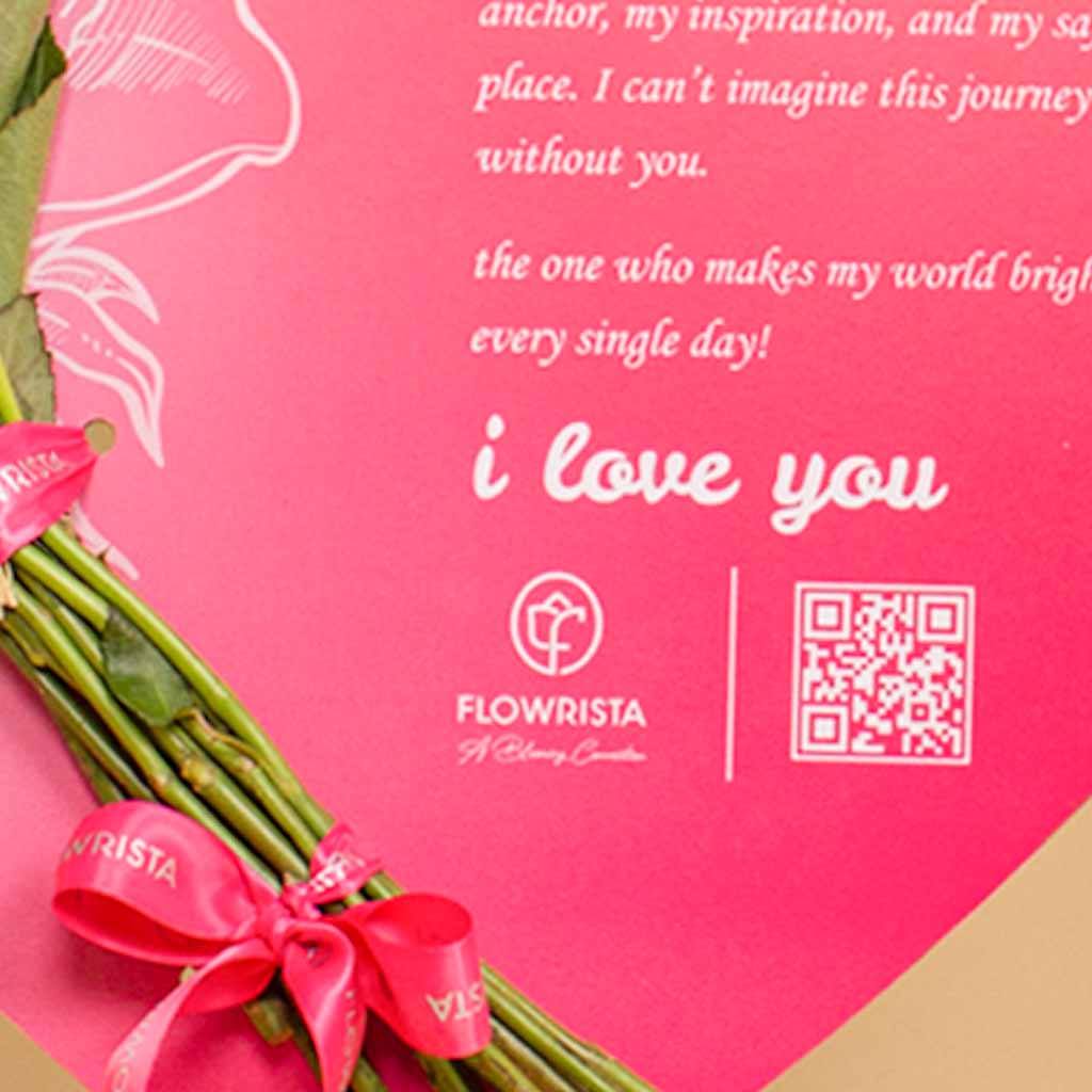 Elegant Heart – 15 Purple Roses