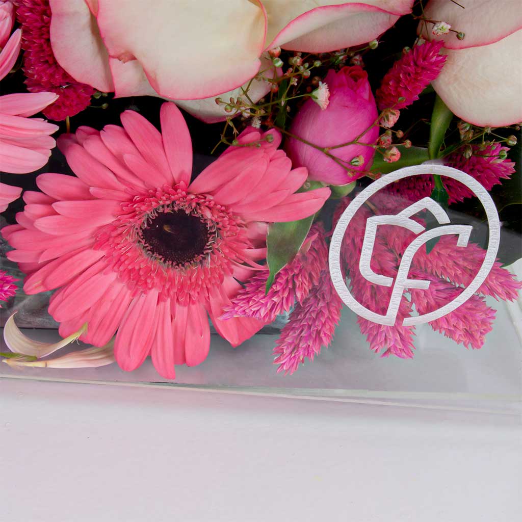 All in pink roses box