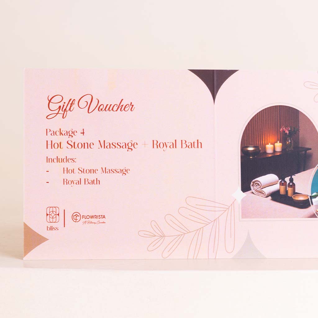 Bliss Spa Hot Stone Massage & Royal Bath & 15 Red Roses Bouquet