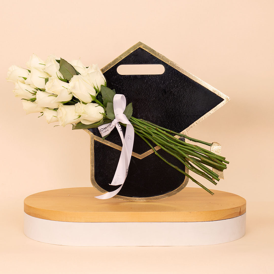 Flowrista Graduation Box - White Rose