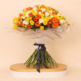 Flowrista Bouquet of 100 White, Orange & Yellow Roses