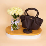 Alamki Alice Bag Brown & White Roses Vase