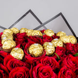 Luxury Gift: Red Roses with Ferrero Chocolates